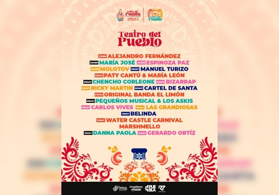 Ricky Martin, Bizarrap y Alejandro Fernández estarán gratis en Feria de Puebla
