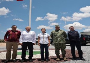 Claudia Sheinbaum recorre junto al presidente Andrés Manuel López Obrador el nuevo centro de aduanas de México Tamaulipas