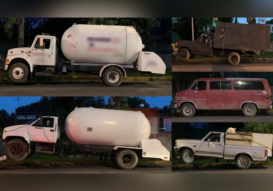 Aseguran 5 vehículos con gas LP ilícito en Puebla capital