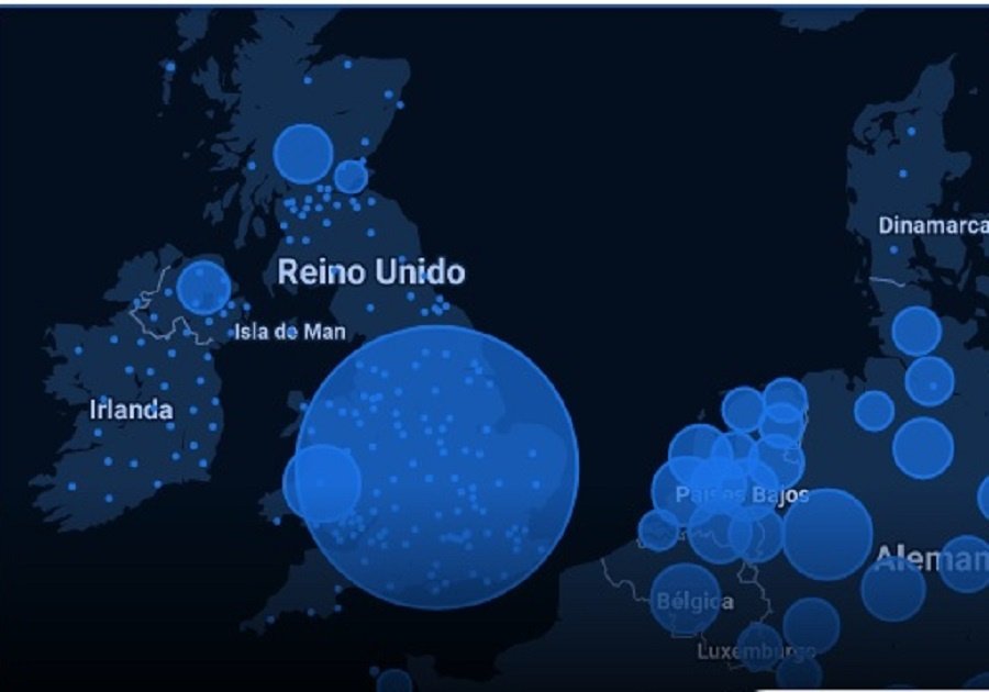 Mapa coronavirus Reino Unido