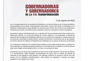 Sergio Salomón  y gobernadores de Morena cierran filas con AMLO tras sanción del TEPJF