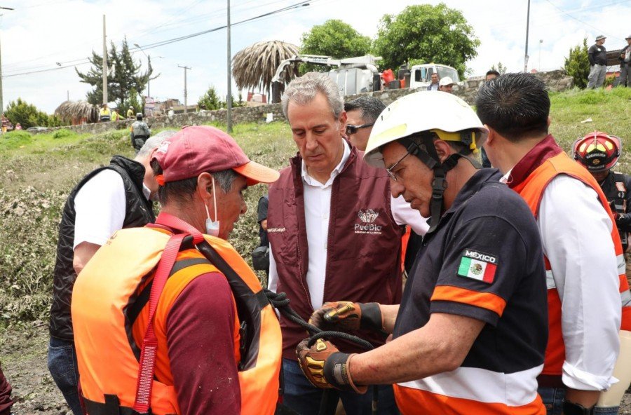 Inspecciona Pepe Chedraui labores en el vaso regulador Puente Negro, así como afectaciones en la zona
