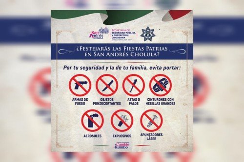 Despliega San Andrés Cholula Operativo de Seguridad “Fiestas Patrias 2025”