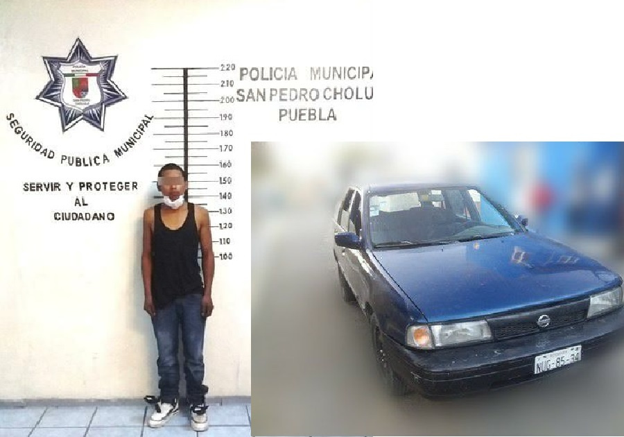 Cae en San Pedro Cholula sujeto con auto con reporte de robo
