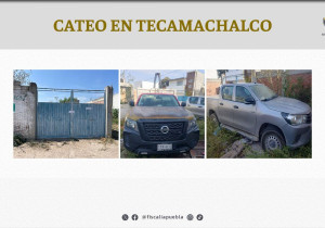Por robo de vehículo con mercancía, FGE cateó inmueble en Tecamachalco