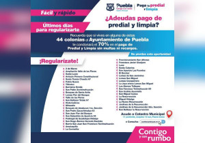 Invita Ayuntamiento de Puebla a pagar predial con descuento